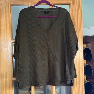 Sanctuary Olive V-Neck Sweatshirt